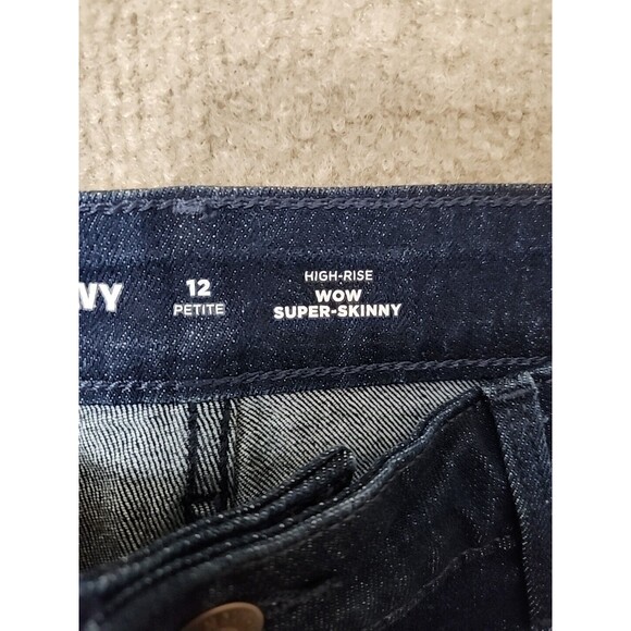 Old Navy WOW Super Skinny Ankle Jeans Women 12 Petite Blue High Rise Stretch NEW - Picture 10 of 12